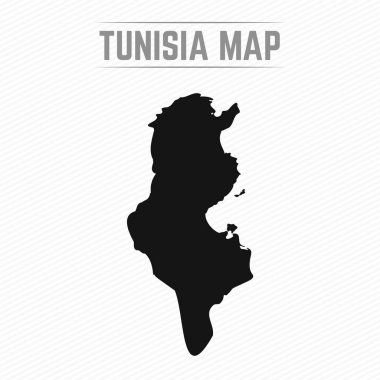 Siyah ve Beyaz Tunus Basit Harita