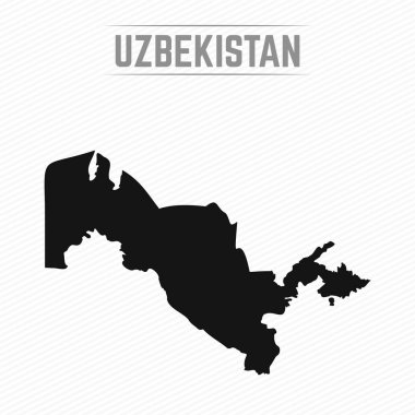 Siyah ve Beyaz Özbekistan Basit Haritası