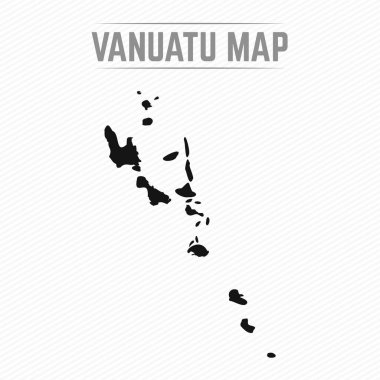 Siyah ve Beyaz Vanuatu Basit Harita