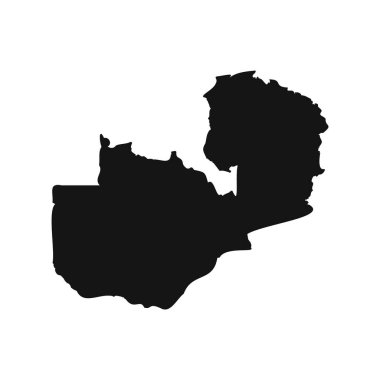 Siyah ve Beyaz Zambiya Basit Harita