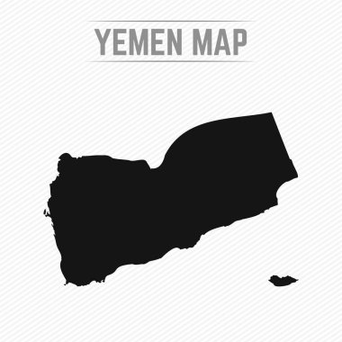 Siyah ve Beyaz Yemen Basit Harita