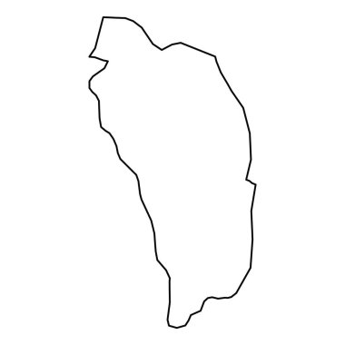 Dominica Ülkesi 'nin Siyah Taslak Haritası