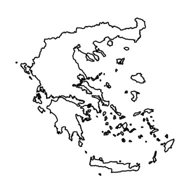 Yunanistan 'ın Siyah Taslak Haritası