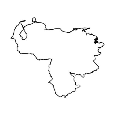 Siyah Taslak Venezuela Ülkesi Çizim Haritası
