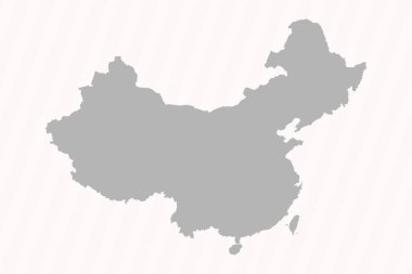 Düz Gri Çin Haritası Arkaplan