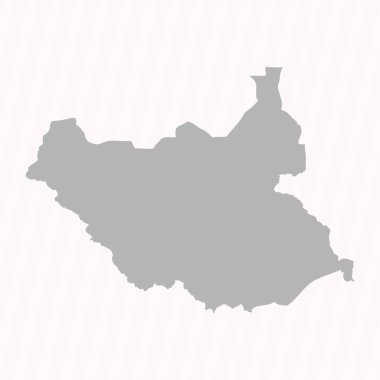 Flat Gray South Sudan Map Banner Background