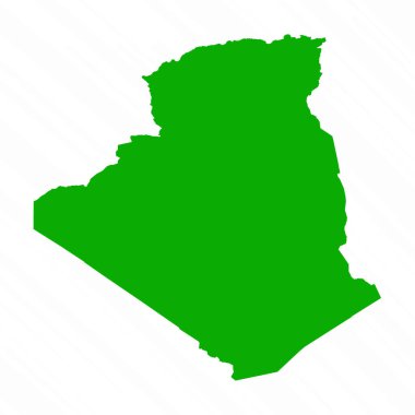 Cezayir Ülkesi Yeşil Vektör Haritası
