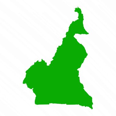 Kamerun Ülkesi Yeşil Vektör Haritası