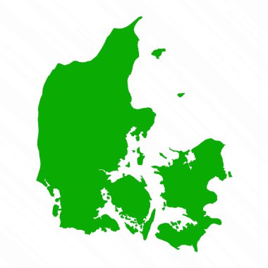 Danimarka 'nın Yeşil Vektör Haritası