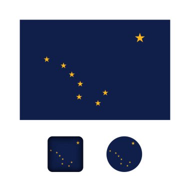 Alaska Bayrak Düz Simgeleri Koleksiyonu