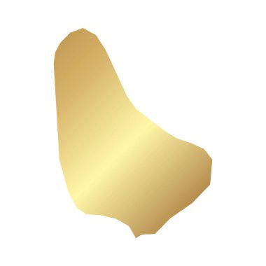 Düz Altın Barbados Basit Harita Afişi