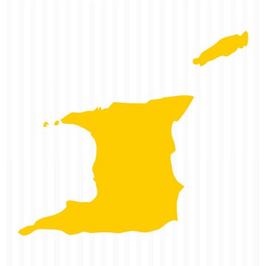 Yüksek Kalite Sarı Trinidad ve Tobago Haritası