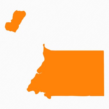 Turuncu Basit Ekvator Ginesi Haritası