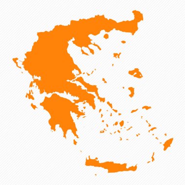 Yunanistan 'ın Turuncu Basit Haritası