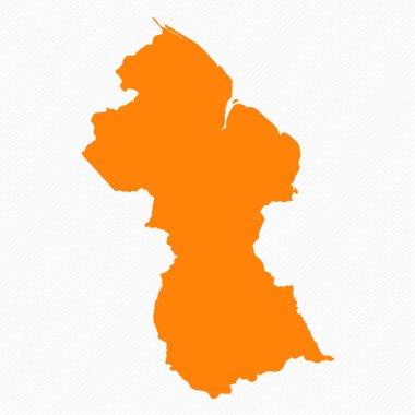 Turuncu Basit Guyana Haritası