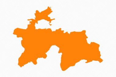 Turuncu Basit Tacikistan Haritası