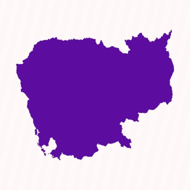 Mor Düzenlenebilir Kamboçya Basit Harita