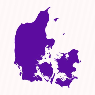 Mor Düzenlenebilir Danimarka Basit Haritası