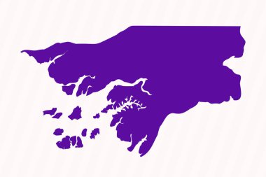 Mor Düzenlenebilir Gine Bissau Basit Harita