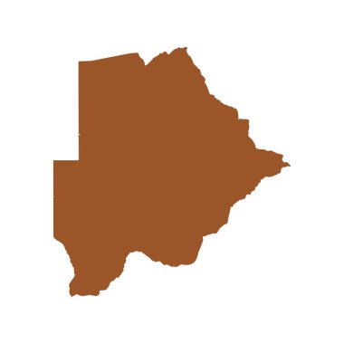 Vektör Kahverengi Botswana Haritası Beyaz Arkaplanda İzole Edildi