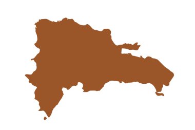 Vektör Kahverengi Dominik Cumhuriyeti Haritası Beyaz Arkaplanda İzole Edildi