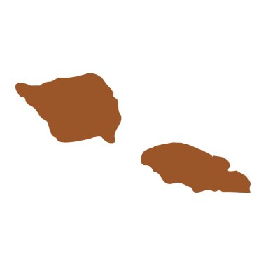 Vektör Kahverengi Samoa Haritası Beyaz Arkaplanda İzole Edildi