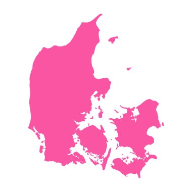 Vektör Düzenlenebilir Pembe Danimarka Basit Haritası