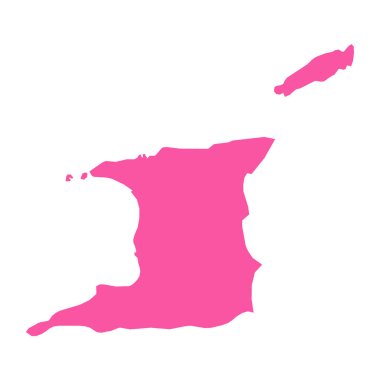 Vektör Pembe Trinidad ve Tobago Basit Haritası