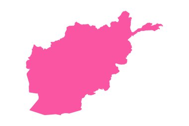 Vektör Düzenlenebilir Pembe Afganistan Basit Harita