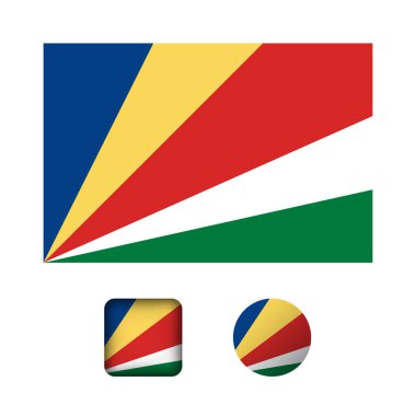 Seyşeller Bayrak Düz Simge Koleksiyonu