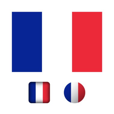 Fransa Bayrak Düz Simgeleri Koleksiyonu