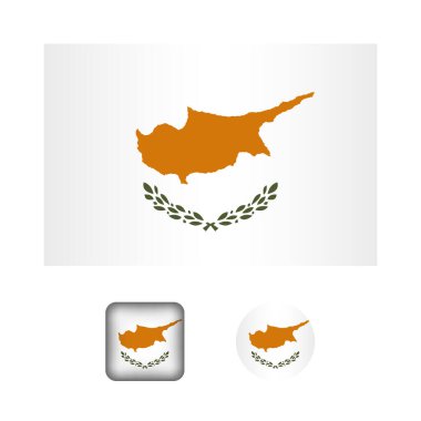 Kıbrıs Bayrağı Düz Simgeleri Koleksiyonu