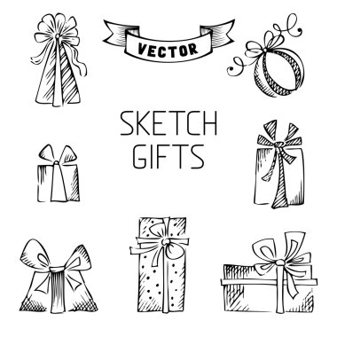 vektör çizimi hediye seti.
