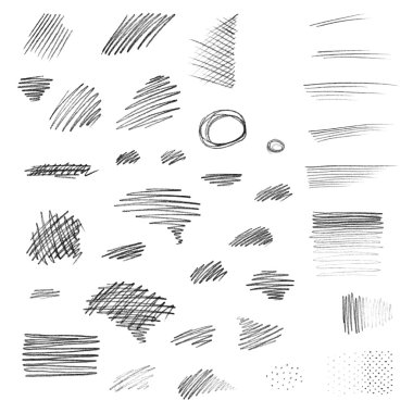 Set of hand drawn pencil strokes.  clipart