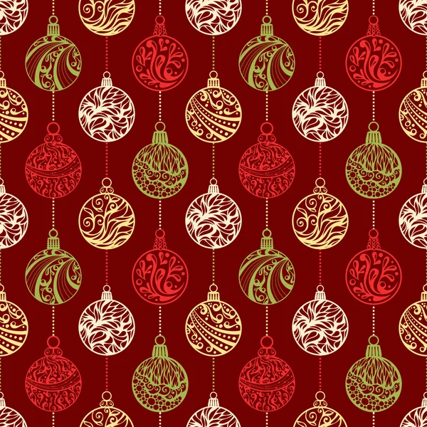 Modèle sans couture de boules de Noël — Image vectorielle