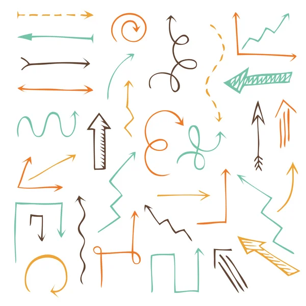 Vector set of sketch arrows. — Stock Vector