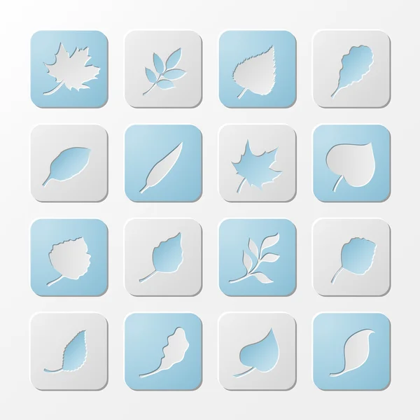 Set di icone della natura della carta quadrata . — Vettoriale Stock