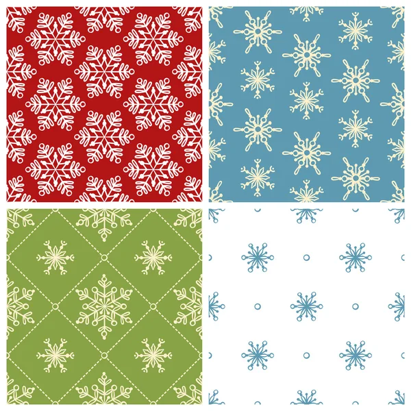 Cuatro patrones sin costura de Navidad — Archivo Imágenes Vectoriales