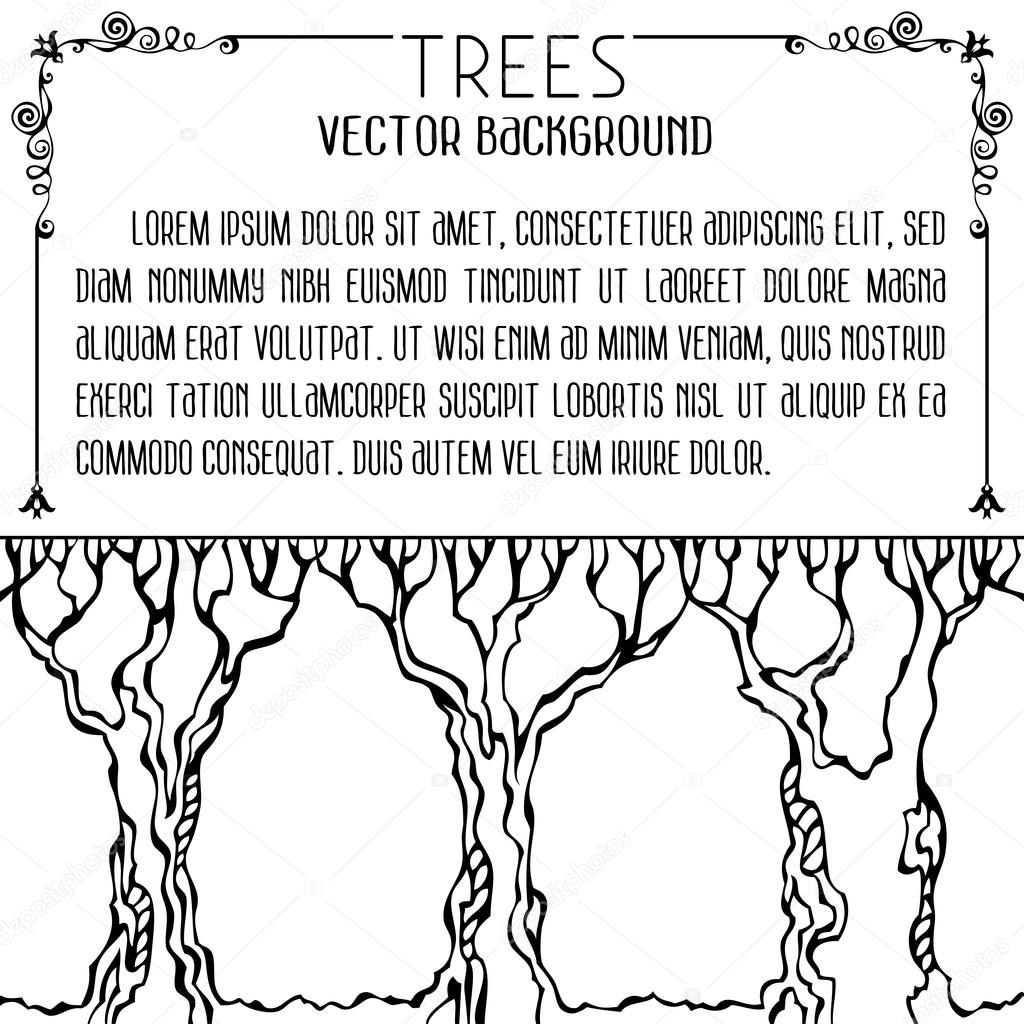 Trees vector background. 