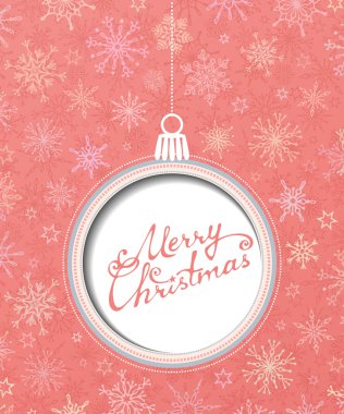 kar taneleri zemin üzerine beyaz Noel top. 