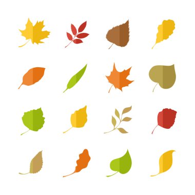yaprakları ikonlar kümesi. 