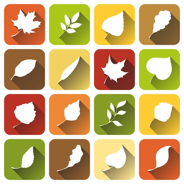Set of square autumn icons. — Stock Vector
