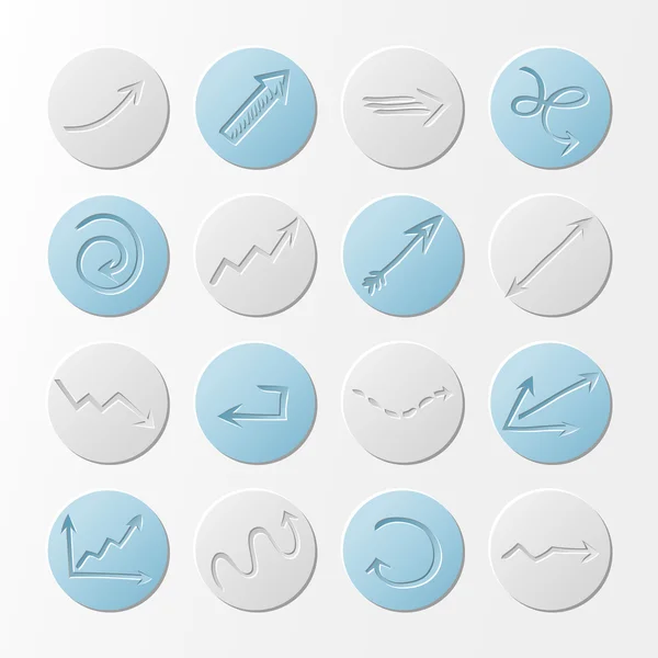 Ensemble d'icônes rondes en papier . — Image vectorielle