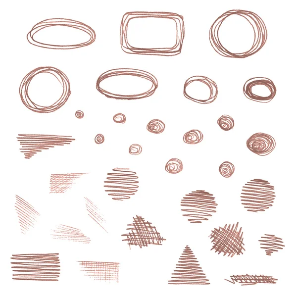 Vector set of various pencil strokes isolated on white backgroun — Stock Vector