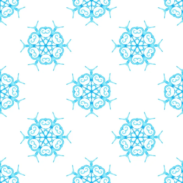 Watercolour snowflakes on white background. — Stock Vector