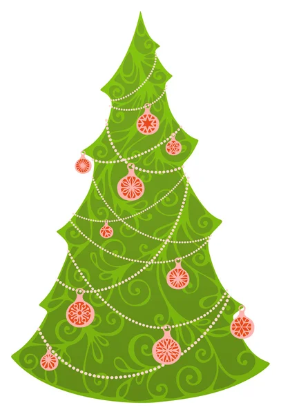 Christmas tree isolated on white background — Stock Vector