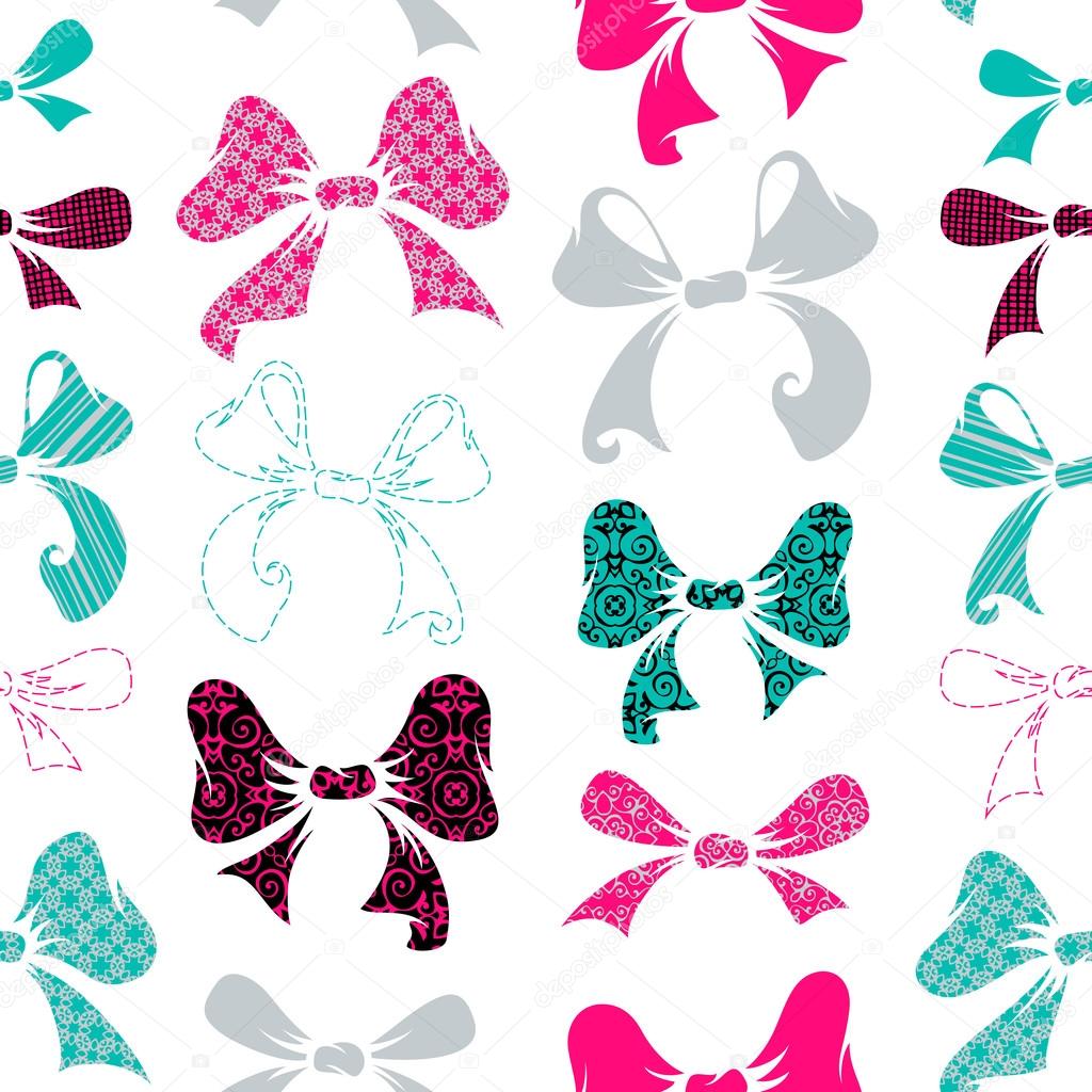 Seamless pattern of various bows