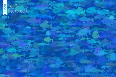 Blue fish background. clipart
