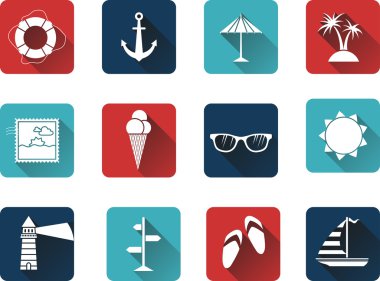 Deniz yaz simgeler