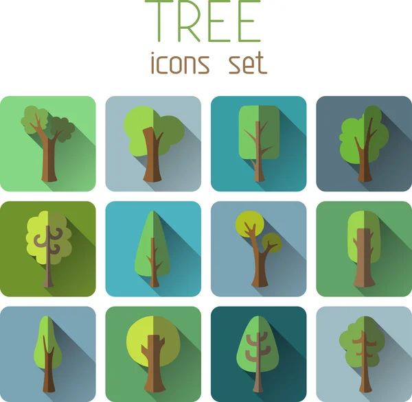 Square tree icons — Stock Vector